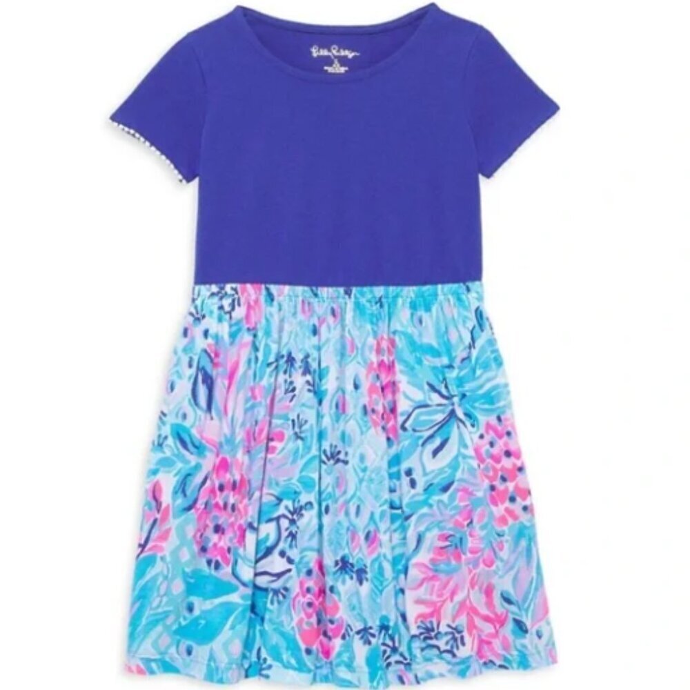 Lilly Pulitzer Giavanna Dress in Zanzibar Blue Party Princess L (8-10) & XL NWT